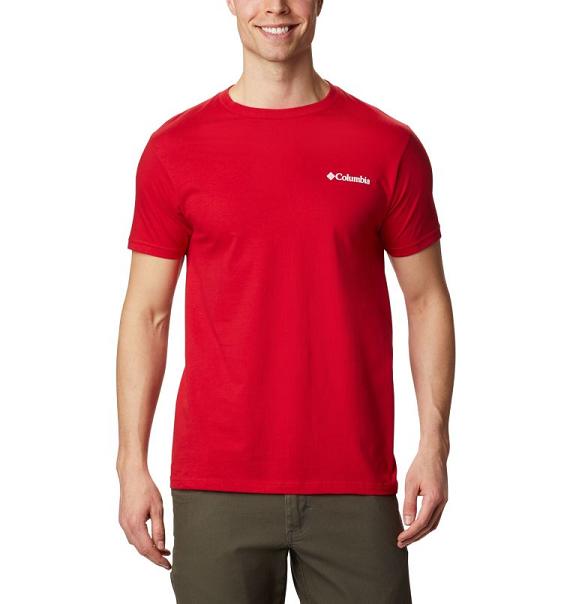 Columbia PFG T-Shirt Red For Men's NZ68735 New Zealand